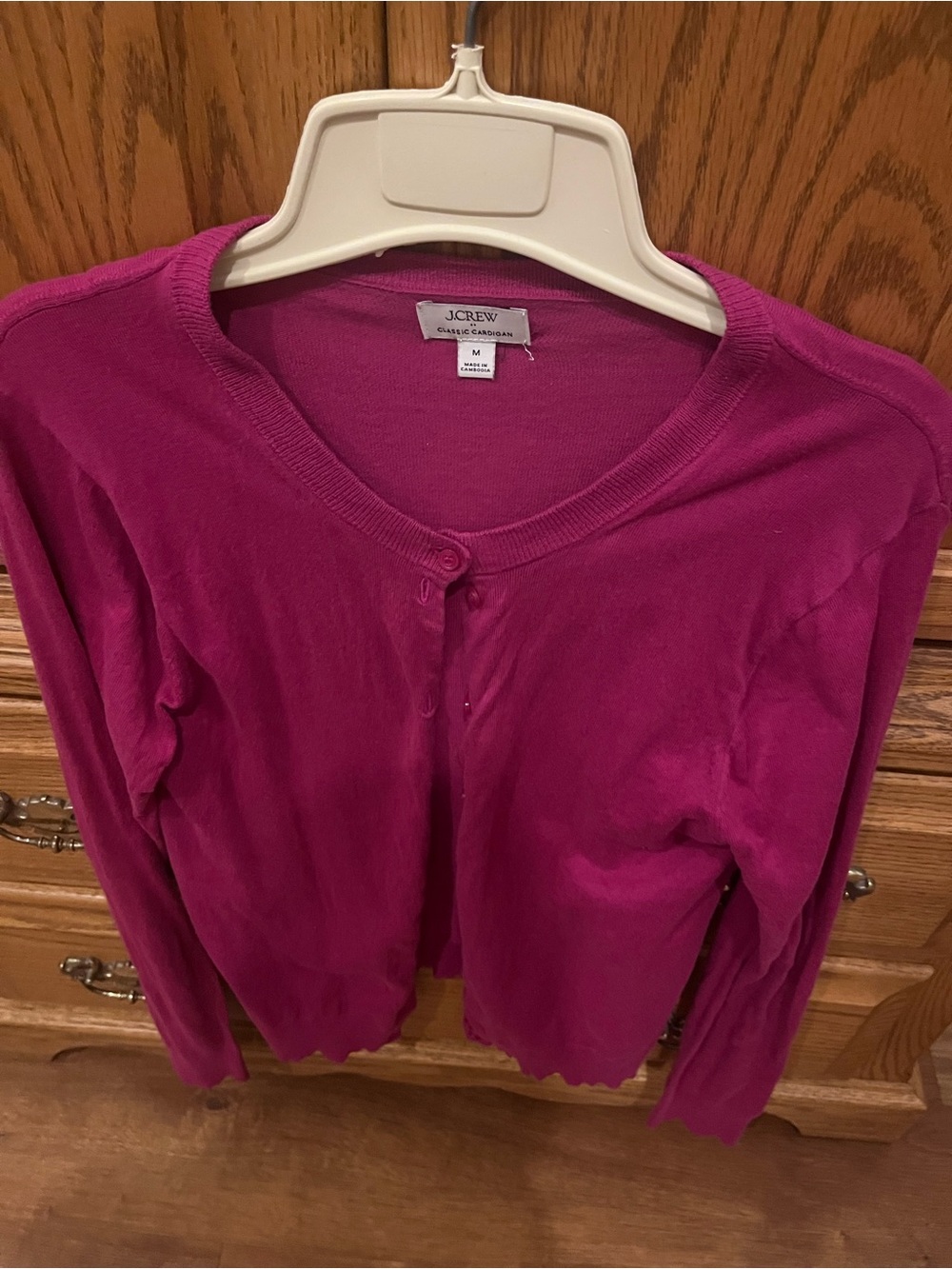 J. Crew Vibrant Fuchsia Button Cardigan